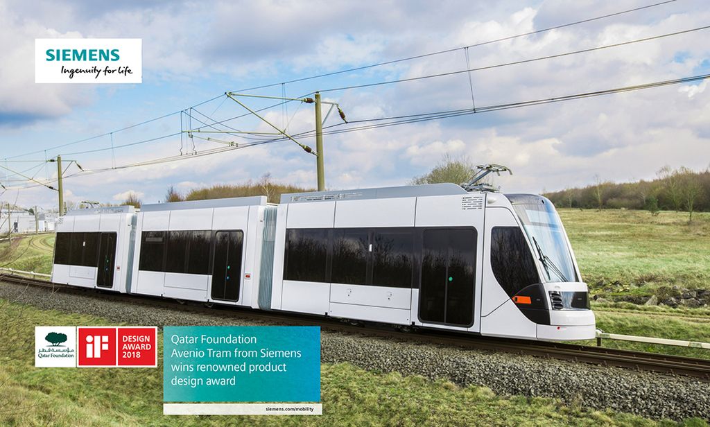 Avenio tram design for Doha honored with the "Red Dot" Award