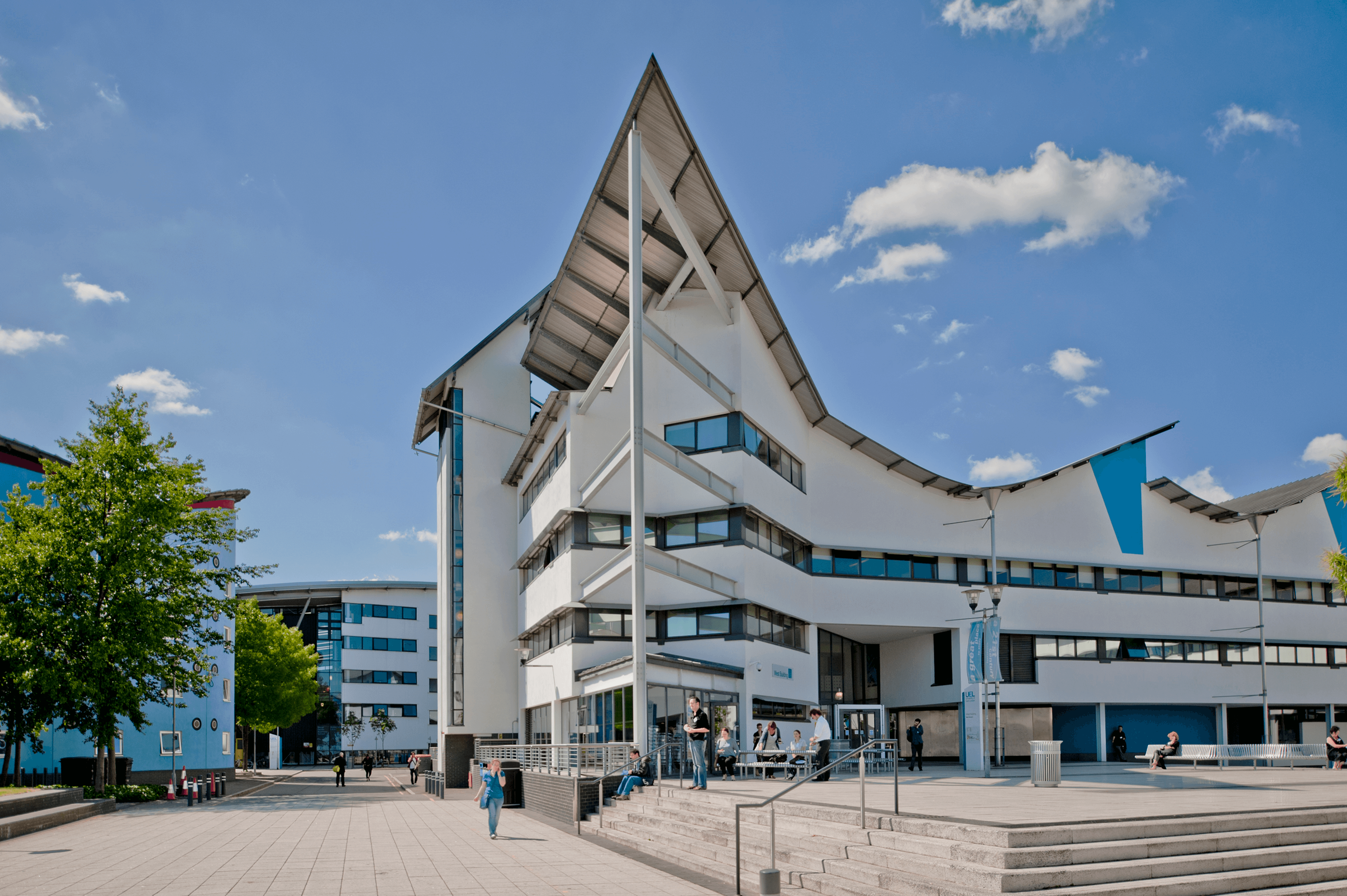 The nearest university is. University of east london. university of east london campus. east london university logo. uel.