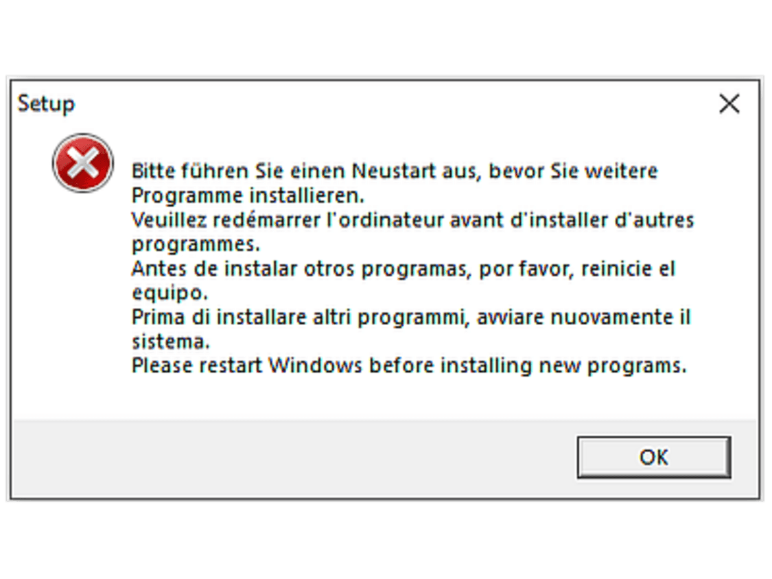 Screenshot einer Fehlermeldung von MS-Windows