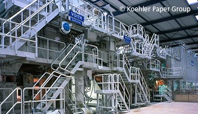 Das Bild zeigt die Papierfabrik August Koehler.