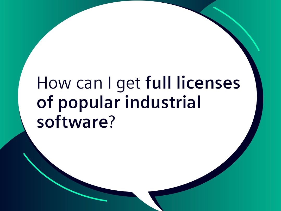 Speech bubble: How can I get full licenses of popular industrial software?