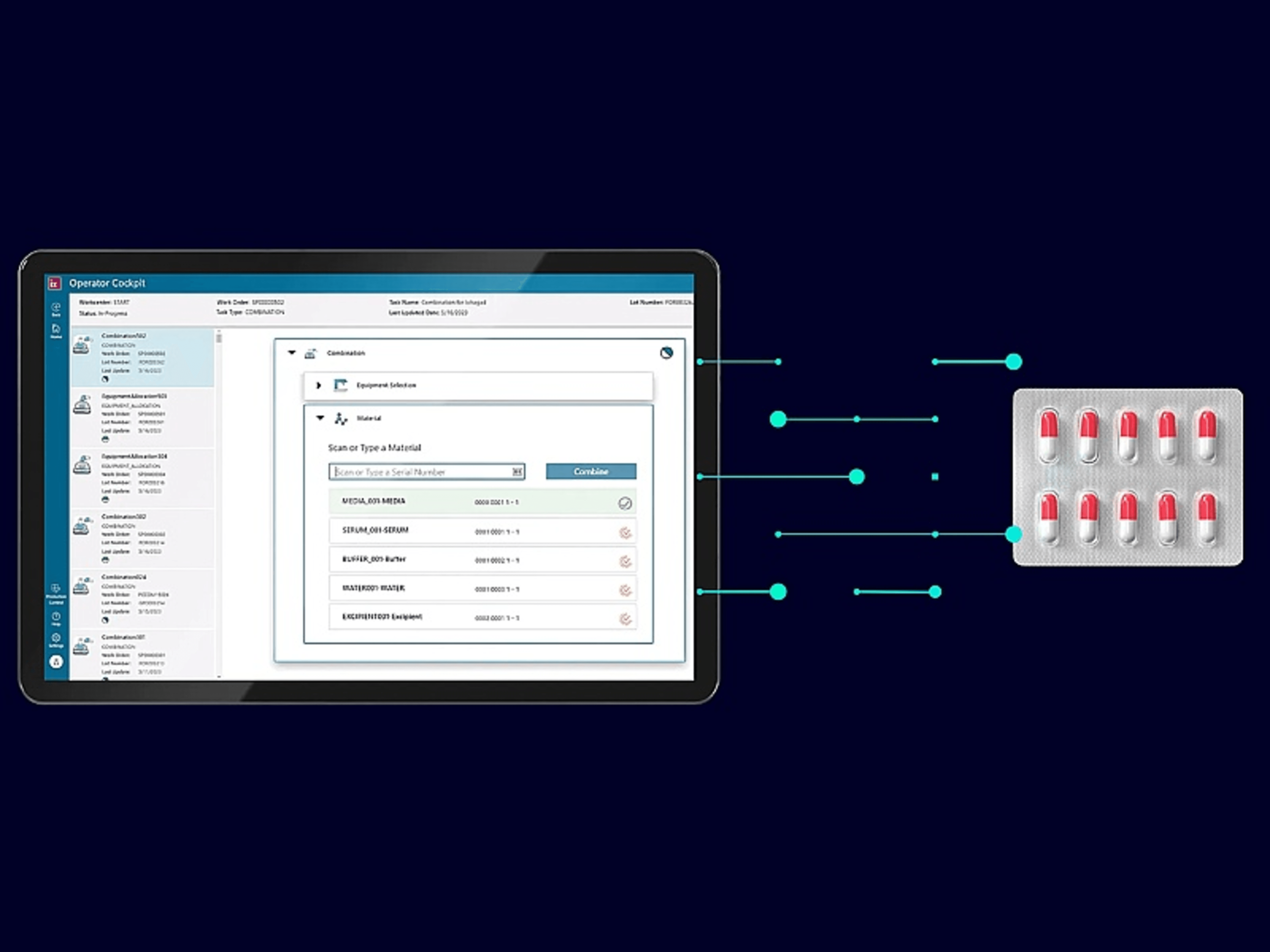 Software interface linked to medication blister
