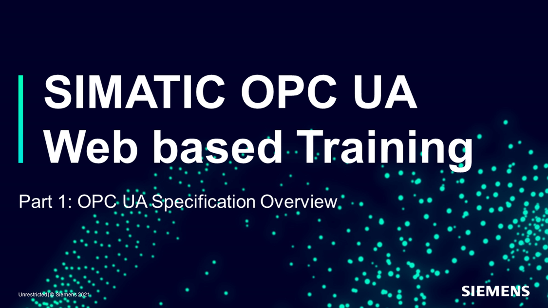 SIMATIC OPC UA - Web training part 1