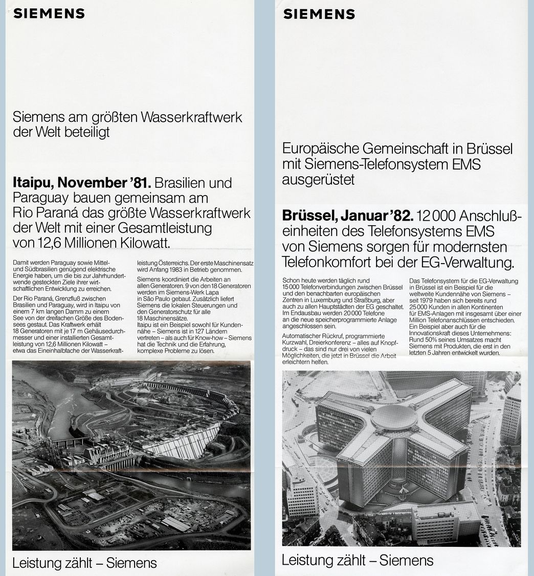 Kampagnenmotive "Leistung zählt", 1981/82