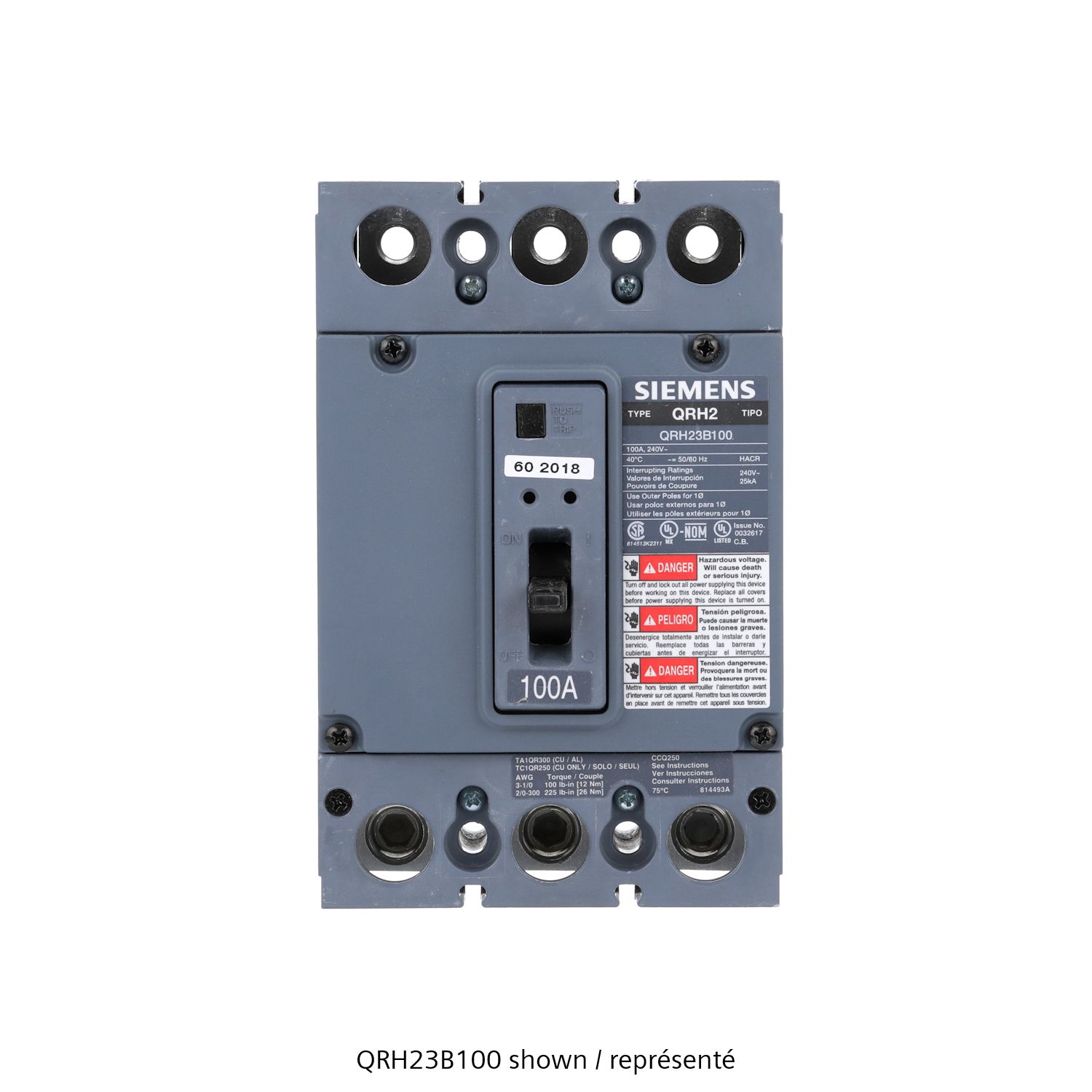 Product image for Siemens QRH23B150L QR MCCB,25kA@
