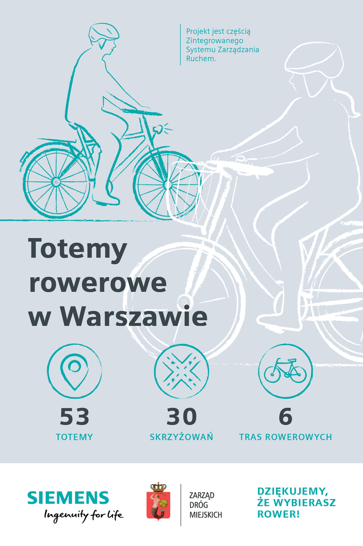 Totemy rowerowe w Warszawie