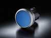 Push button plastic with metal front ring, matte