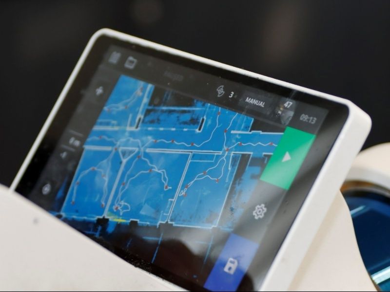 Tablet displaying navigation map