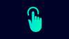 Icon zum Datenhandling: eine Hand, die mit dem Zeigefinger eine Berührung ausführt, angezeigt durch einen Kreis.