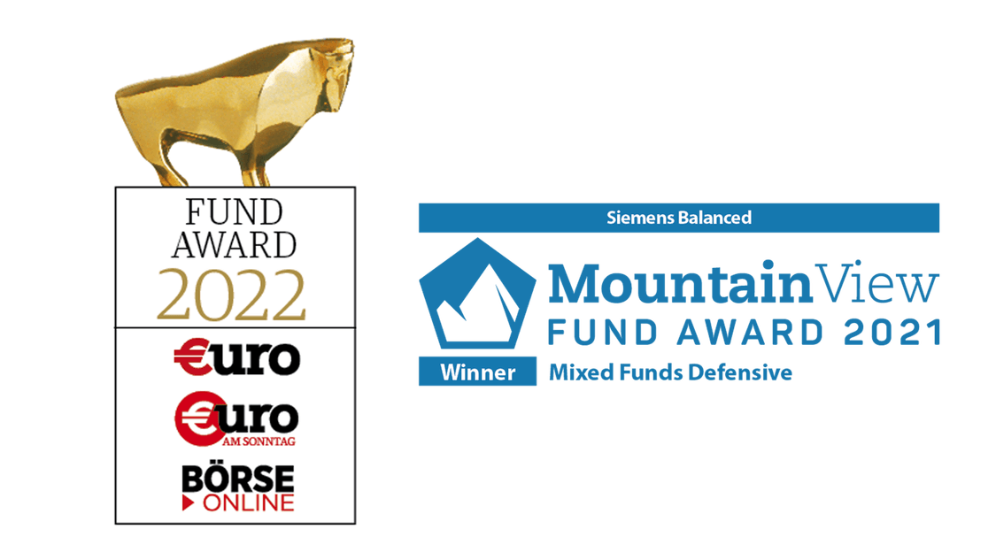 €uro-FundAwards 2022 für den Siemens Balanced , Mountain View Fund Award 2021