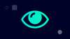Symbol für mehr Überblick dank der SINEC Softwarefamilie: ein Auge in einem hellblauen digitalen Kreis.