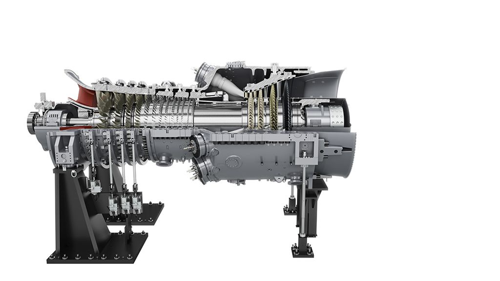 The picture shows the Siemens SGT-8000H gas turbine.
