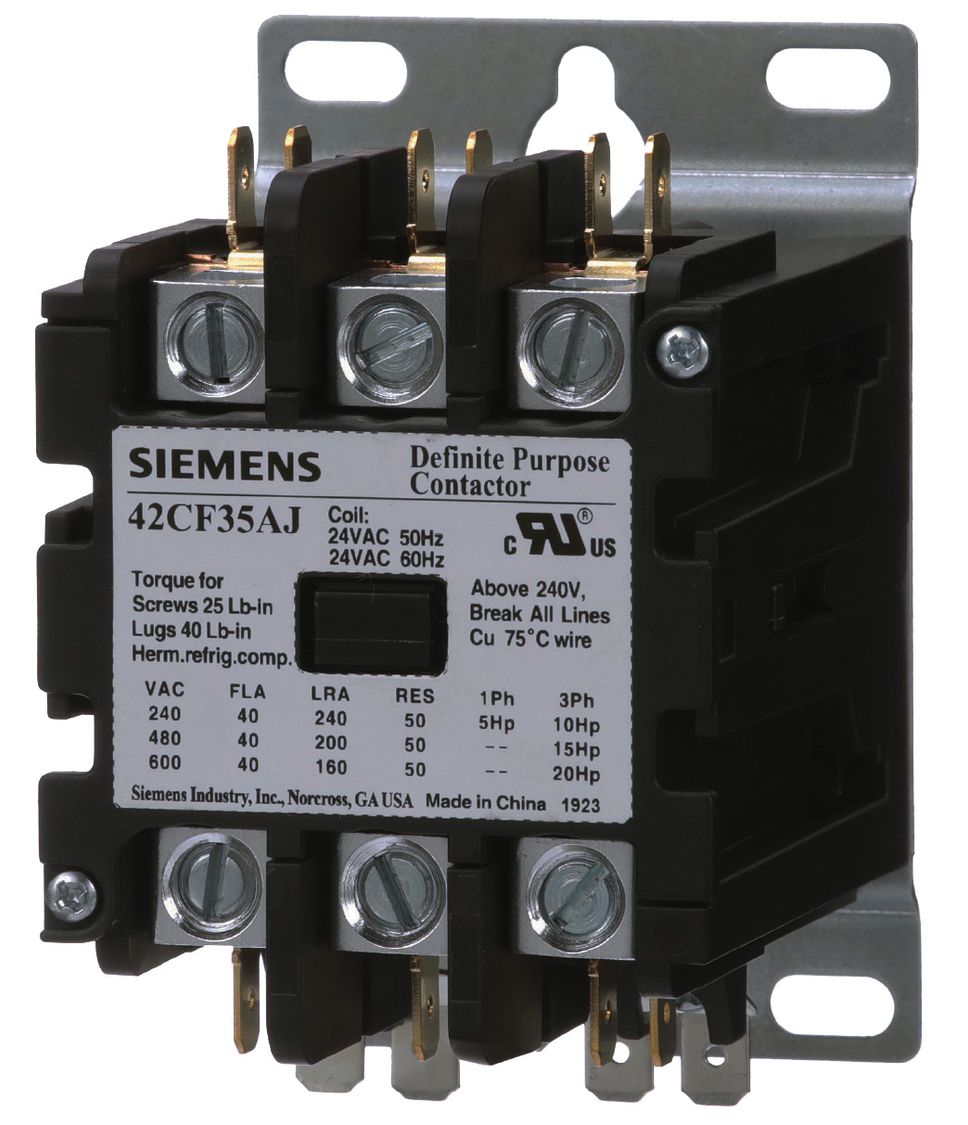 Contactor Siemens Replacement 2 Pole 30A 208V 220V 240V AC Definite Purpose 
