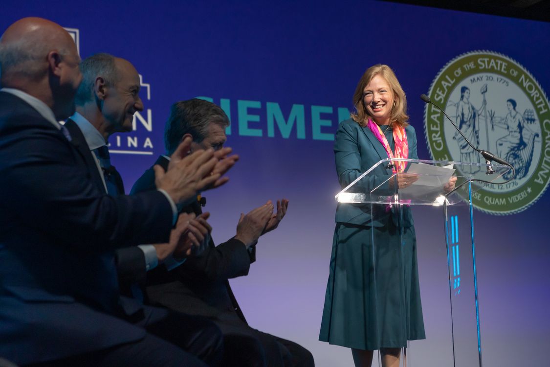 Siemens USA CEO Barbara Humpton speaking at Event