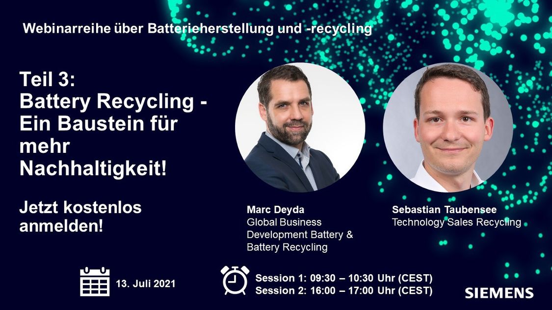 Webinar Battery Recycling - Ihre Sprecher