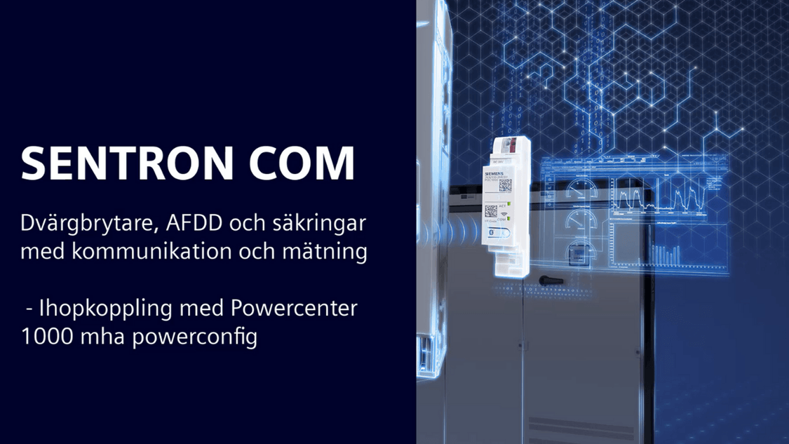 Sentron COM ihopkoppling med Powercenter 1000 med powerconfig
