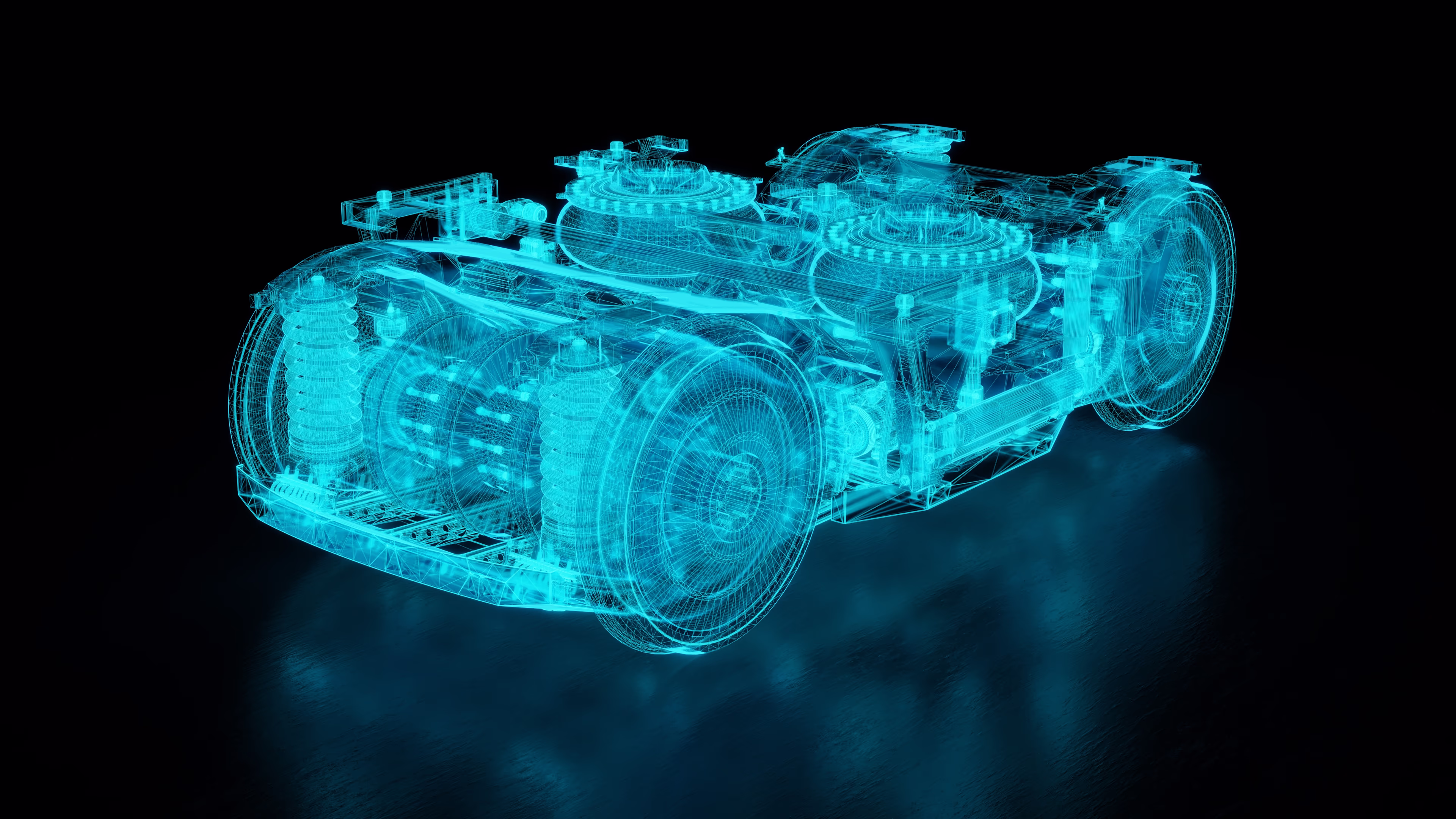 futuristic, planning drawing of an internally mounted bogie futuristically designed internally mounted bogie