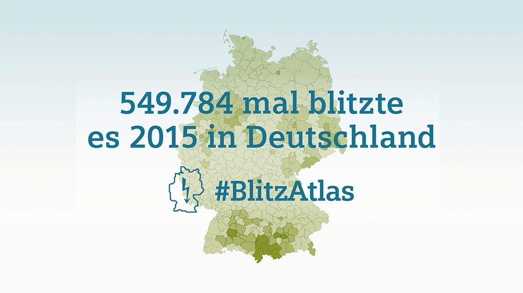 Siemens BlitzAtlas 2015: Verteilung der Blitzeinschläge in Deutschland