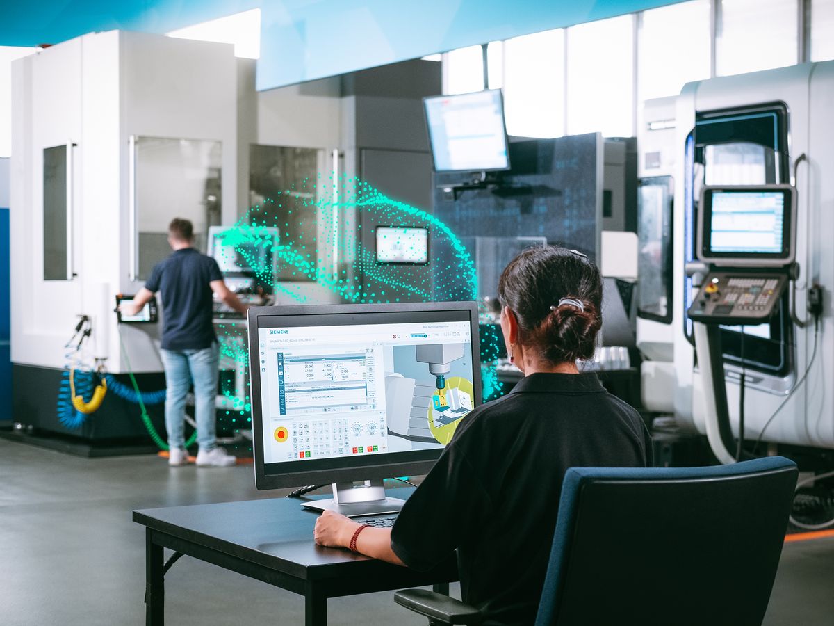Siemens is expanding its offering for the "Digital Native" CNC Sinumerik One. With the digital twin of machining, Run MyVirtual Machine, the NC program can be simulated, tested, and run in virtually on the computer.