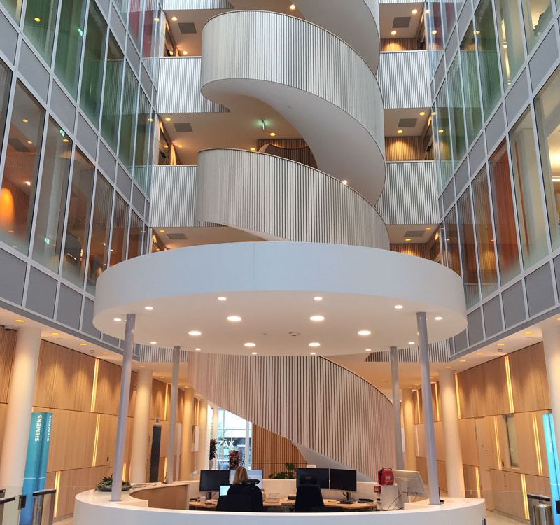 Spiraltrappan på huvudkontoret i Solna