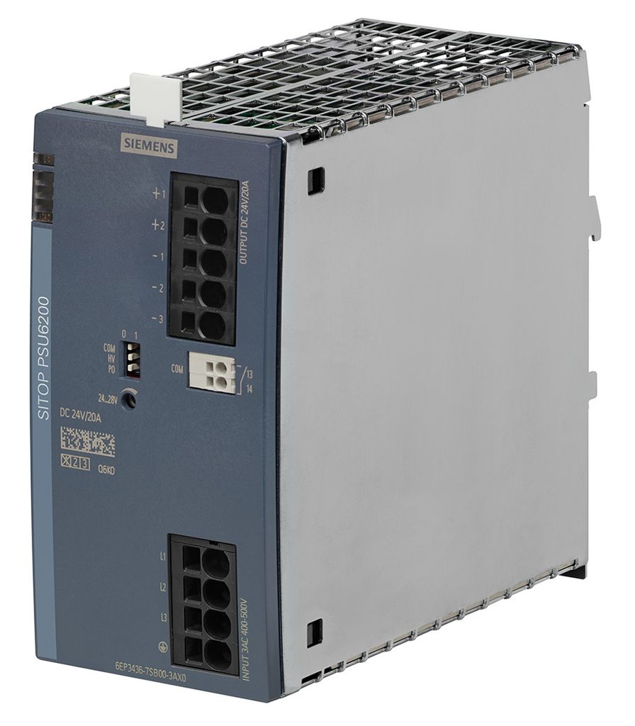New Sitop PSU6200 3-phase power supplies have a very slim design and feature a diagnostics interface for efficient condition monitoring in the PLC.