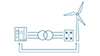 Schematische Darstellung der Schutzfunktion, die der offene Leistungsschalter 3WA zum Beispiel in einer Windkraftanlage bietet