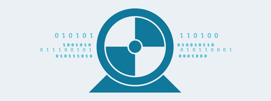 Ein Motor-Symbol und Datenflüsse