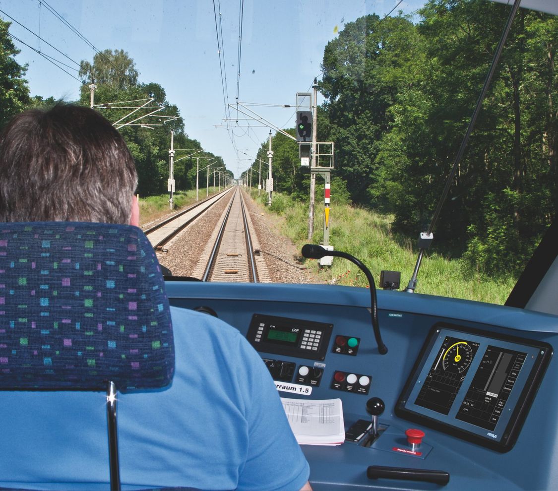 image of inside a locomotive looking forward 
