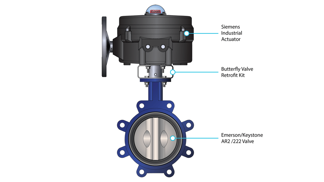 Schematic of a Siemens Resilient Seated butterfly valve