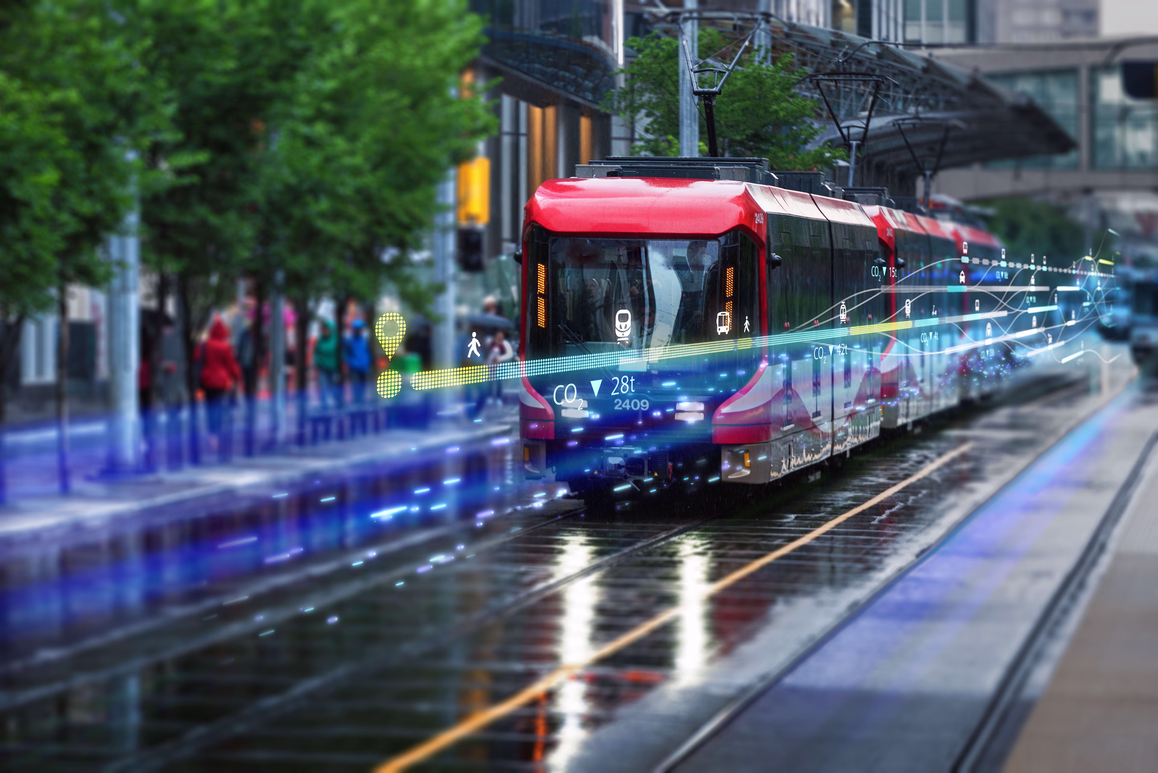 Siemens Mobility in Canada - Calgary Transit LRV in Rain Siemens Mobility in Canada - Calgary Transit LRV in Rain
