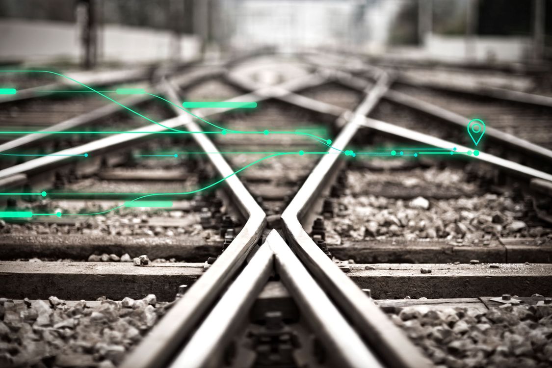 Railroad Tracks mit einem digitalen Layer