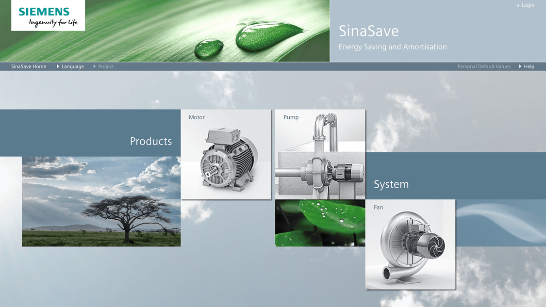 Grafik SinaSave energy efficiency tool