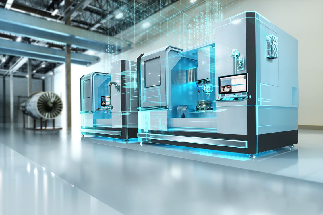 Siemens Machine Tools Key Visual SINUMERIK Edge and Aerospace Turbine