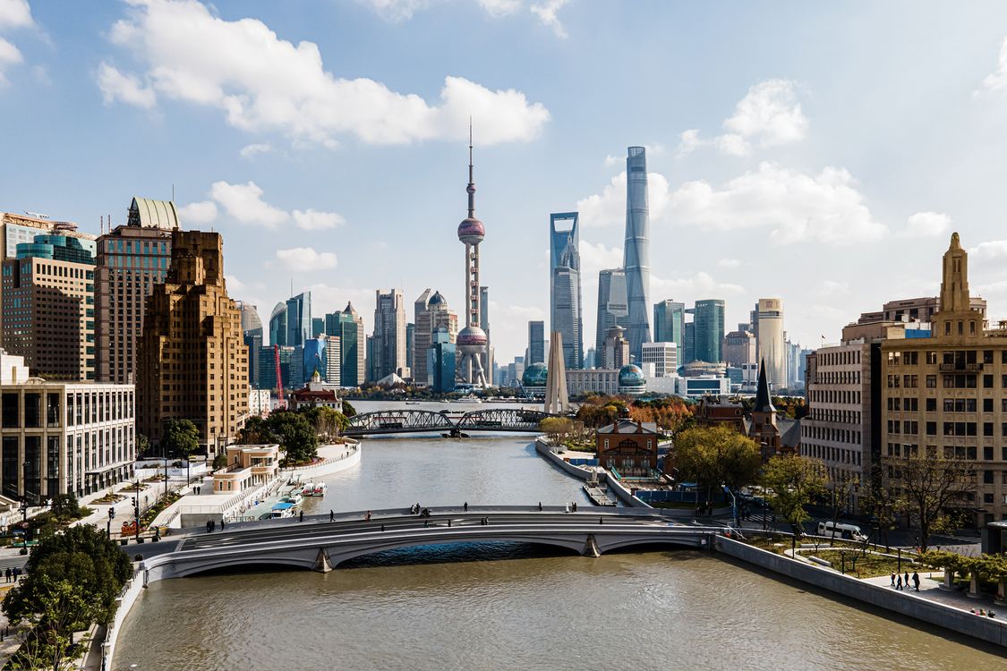 Aerial view of Shanghai skyline.