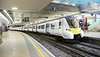 One of 115 Desiro trains from Siemens Mobility for London’s Govia Thameslink Railway and XLT at a railway station