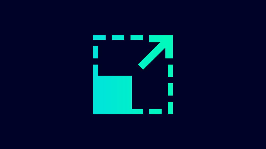 Icon zur Skalierbarkeit von SINEC NMS: ein ausgefülltes Quadrat, das durch ein transparentes Quadrat erweitert wird, ein Pfeil zeigt die Vergrößerung an.