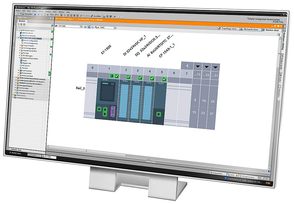 SIMATIC STEP 7 has numerous online functions