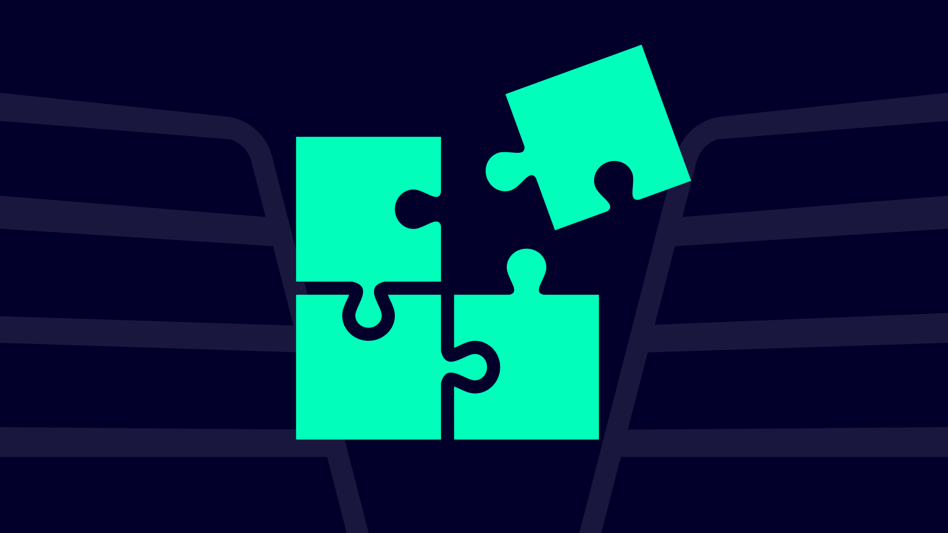 Ein Symbol, das vier Puzzleteile zeigt. Das vierte Teil passt perfekt zu den anderen drei. Im Hintergrund sind die Schnurrhaare des Vectron X zu sehen. siemens-mobility-vectron-x-high-compatibility-icon