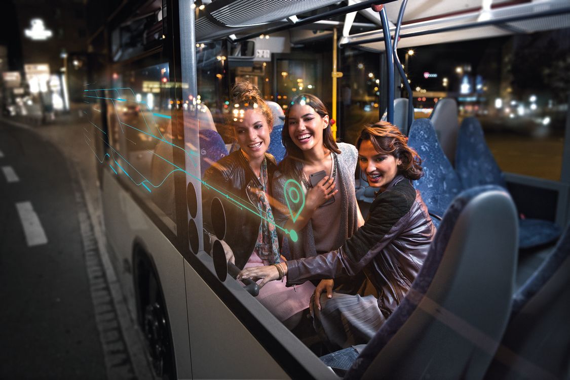 Siemens Mobility Ladies in a bus