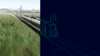 Train travels through a landscape and is digitally displayed in a split screen. AutomatedTrain