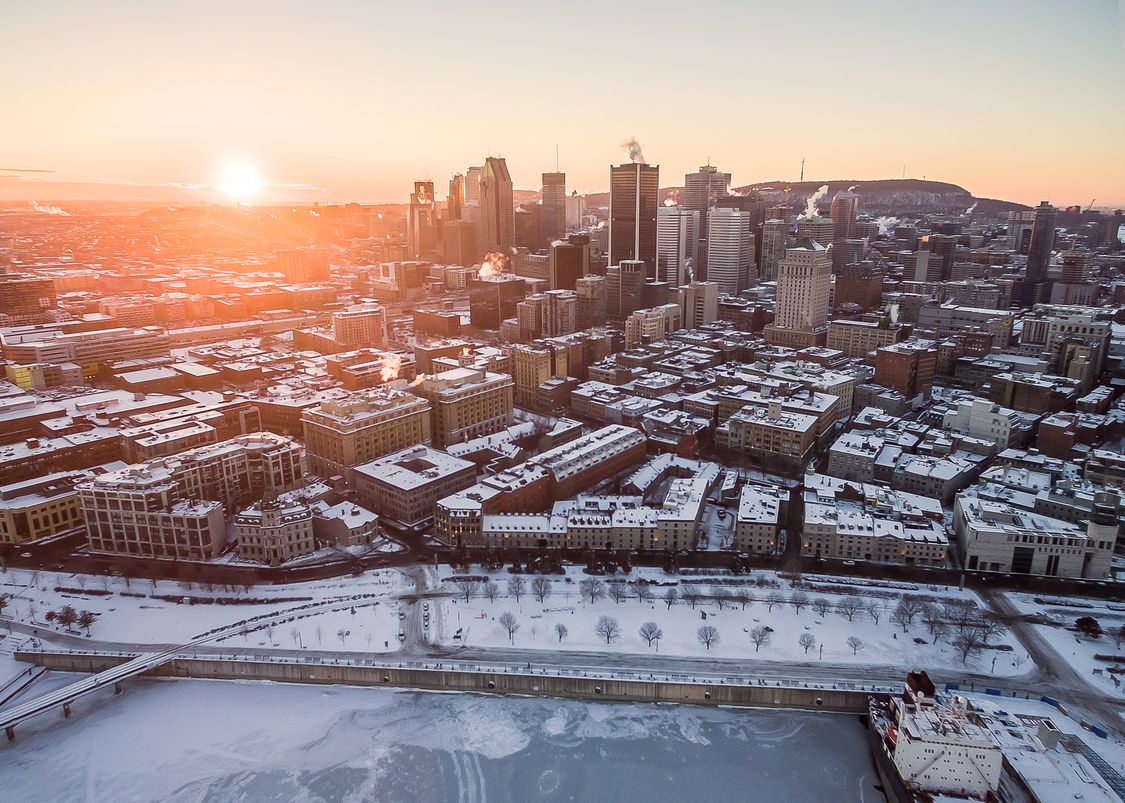 Montreal, Quebec Skyline in Winter 