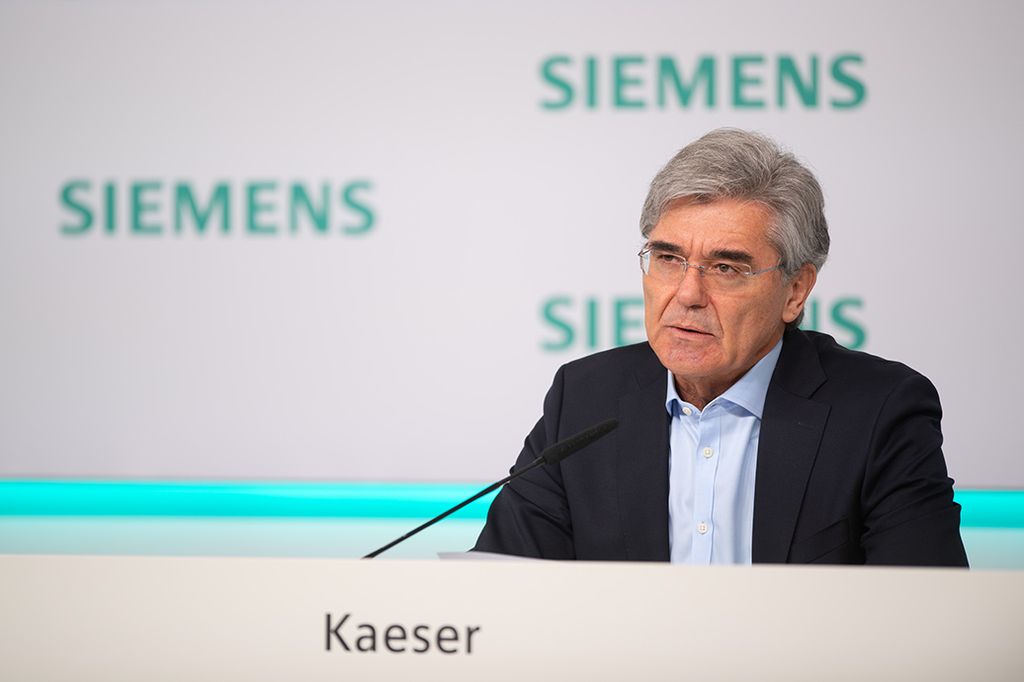 Joe Kaeser, President and CEO of Siemens AG, reviews fiscal 2020 at the virtual Annual Press Conference on November 12, 2020, at Siemens headquarters in Munich, Germany.