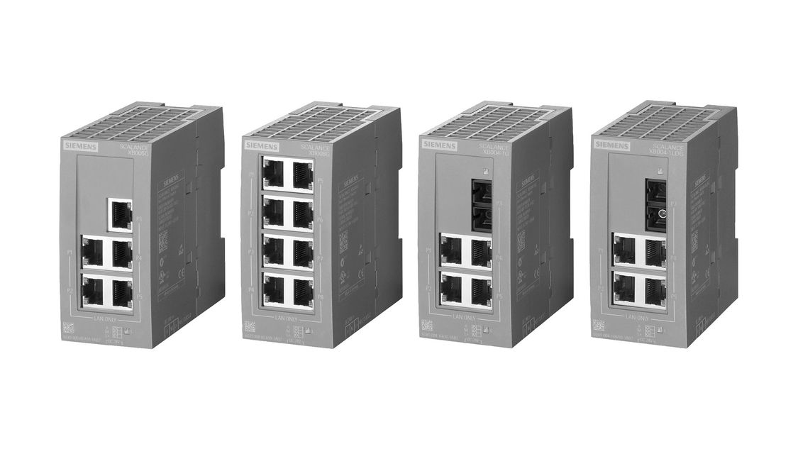 Image of a row of SCALANCE X-000 Industrial Ethernet switches 
