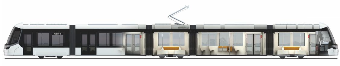 Wieloprzegubowy tramwaj Avenio M - widok z boku