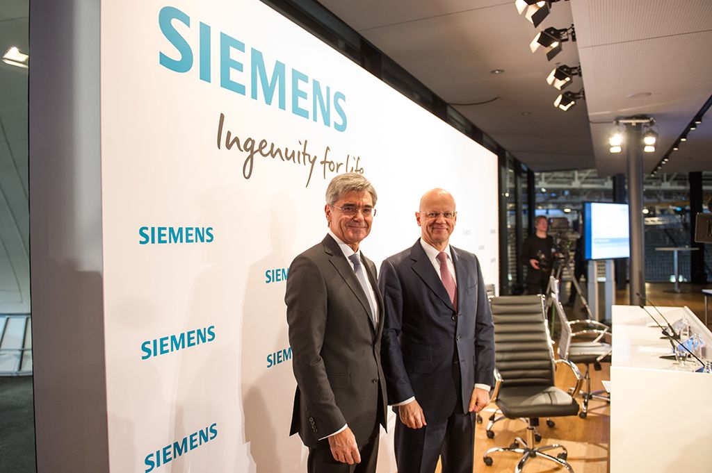 Im Bild von links nach rechts: Joe Kaeser, Vorsitzender des Vorstands der Siemens AG und  Dr. Ralf P. Thomas, Mitglied des Vorstands der Siemens AG und Leitung Finance and Controlling
