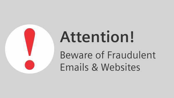 Beware of Fraudulent Emails and Websites