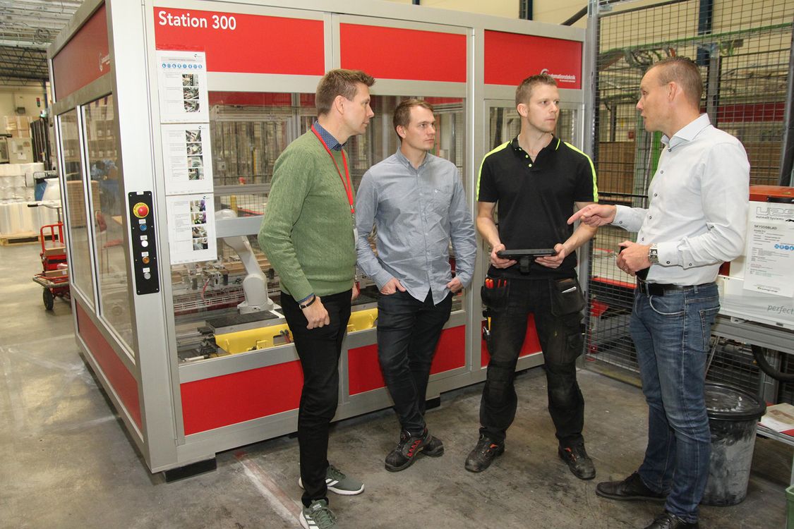 Magnus Åberg, försäljningsingenjör på Siemens, Håkan Marke, automationsingenjör på Automationsteknik, Daniel Hjärtfors, underhållsansvarig på Spaljisten, och Henrik Fredman, projektledare på Automationsteknik.