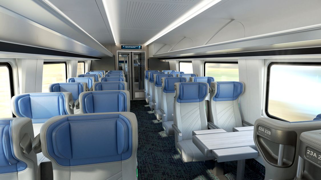 Amtrak ICT Airo Interior Coach Seating Rendering 