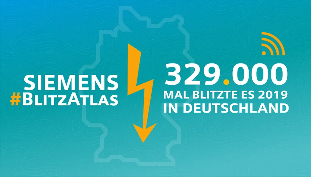 Siemens Blitz-Atlas 2019: Gesamtzahl der Blitze in Deutschland
