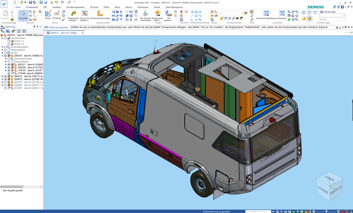 Inżynierowie firmy Hymer korzystają z oprogramowania Solid Edge dla CAD. 
